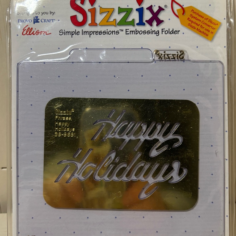 Sizzix Simple Impressions Happy Holidays Embossing Folder